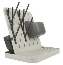 Boon Groove Vertical Baby Bottle Drying Rack Gray Countertop Organizer