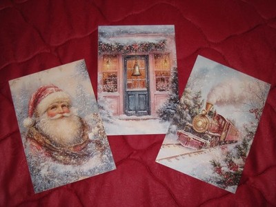 Scrapbooking- oder Junk-Journal- Karten 3er Set * Der Zauber von Weihnachten