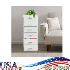 6-drawers Vertical File Cabinet Filing Cabinet Office Storage Organizer w/Wheels