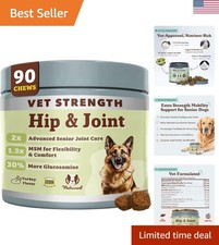 Vet-Strength Hip  Joint Chews 90ct for Senior Dogs - Enhanced Mobility Support