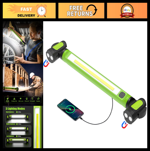 3000LM Rechargeable Magnetic Work Light Bar, Portable LED Inspection ...