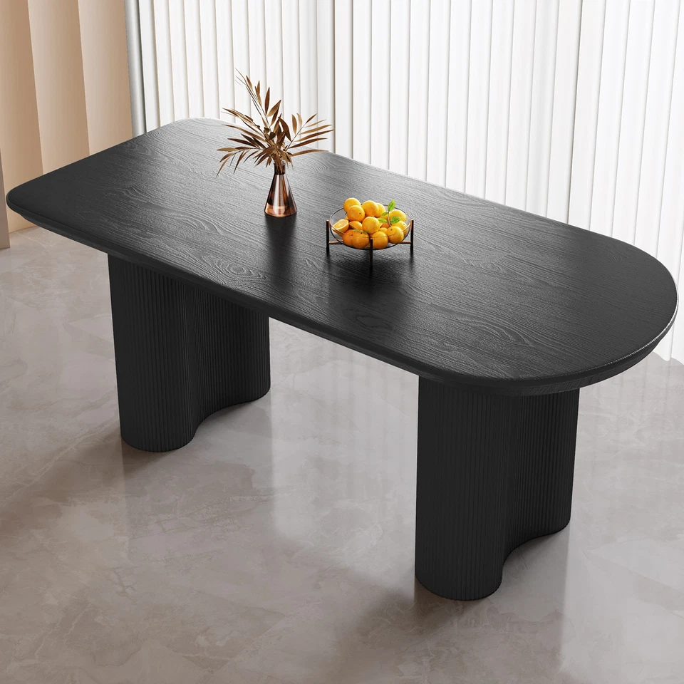 Black Dining Table, Modern Kitchen Table for Kitchen Bar Living Room - Image 4 of 4