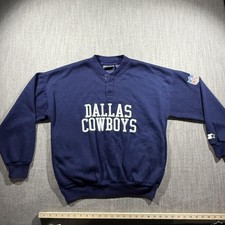 Vintage Dallas Cowboys Sweatshirt Mens Medium Blue NFL Football Starter 90s