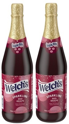 2 PACK- Welch's Non-Alcoholic Sparkling Red Grape Juice Cocktail 25.4 Oz. (Each)
