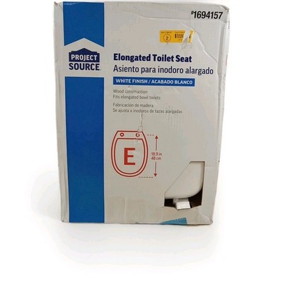 Project Source White Elongated Slow-Close Toilet Seat #1694157 NEW OPEN BOX W1