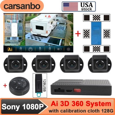 Fit RV VAN 360° Around Camera AVM System w/ 1080P Night Color Vision Cameras Set