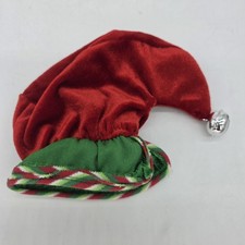 Christmas Elf Dog Hat Small Red Green Bell Striped Holiday Pet Costume Cap