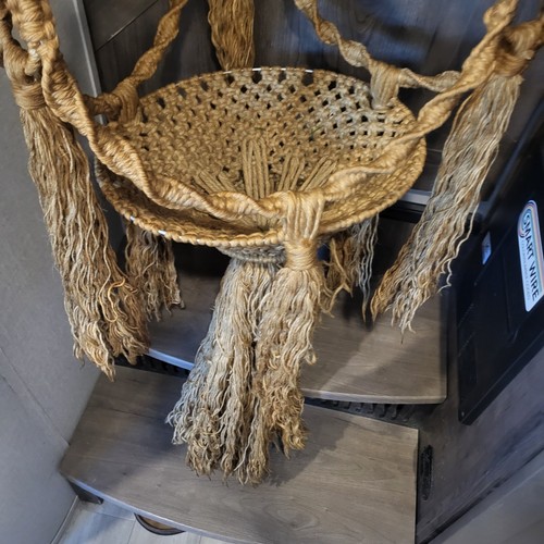 Woven Macrame Plant Hanger Vintage 70s Boho 96" Metal Rings, $119 - Photo 3