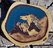 VINTAGE Mara Stoneware Horses Oval Decorative...