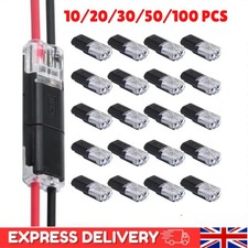50/100pcs H2 2Pin Plug-in Wire Connector Nylon Copper Quick Terminal Block