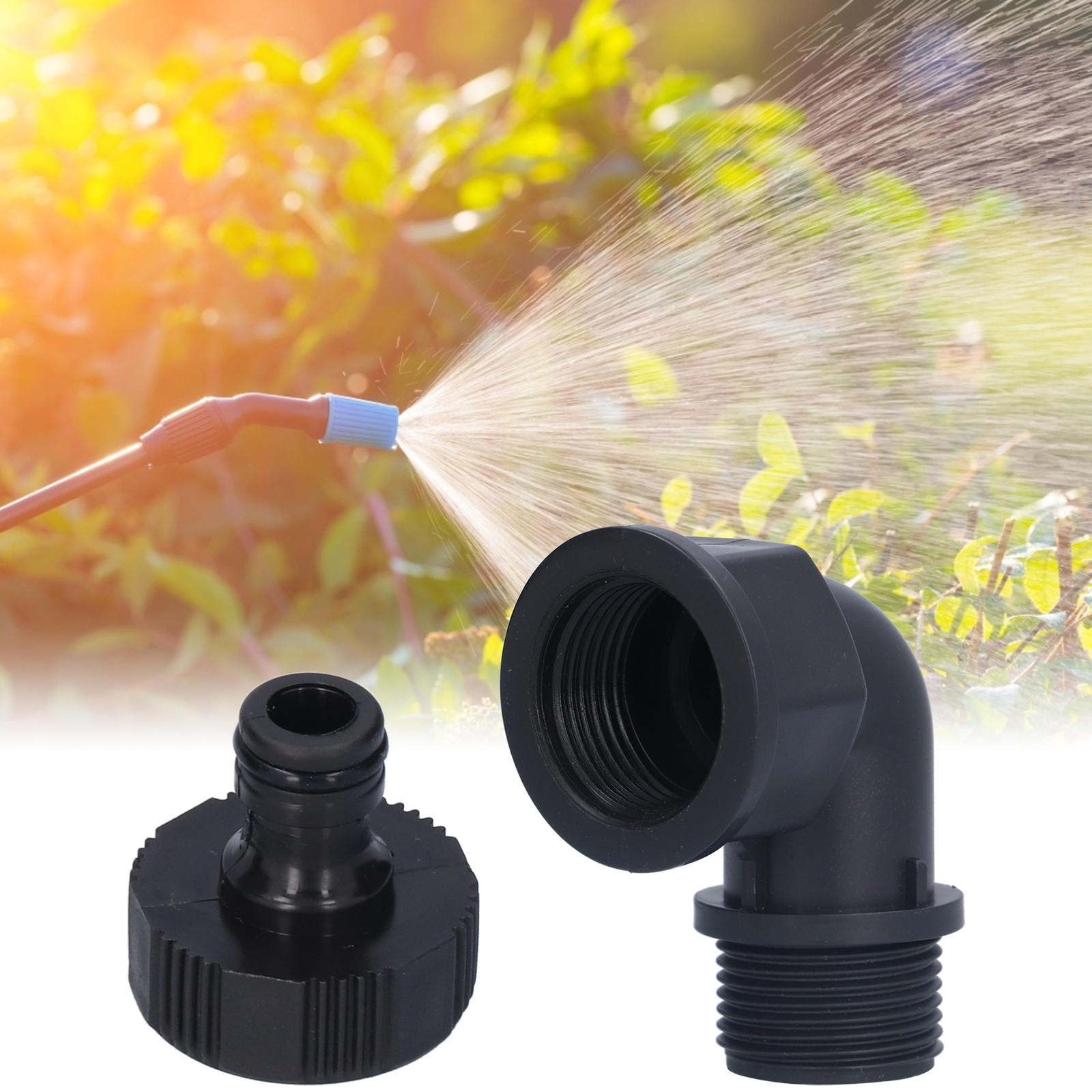 2Set Elbow Connector Adaptable Hose Adapter With Nipple Connector For Garden