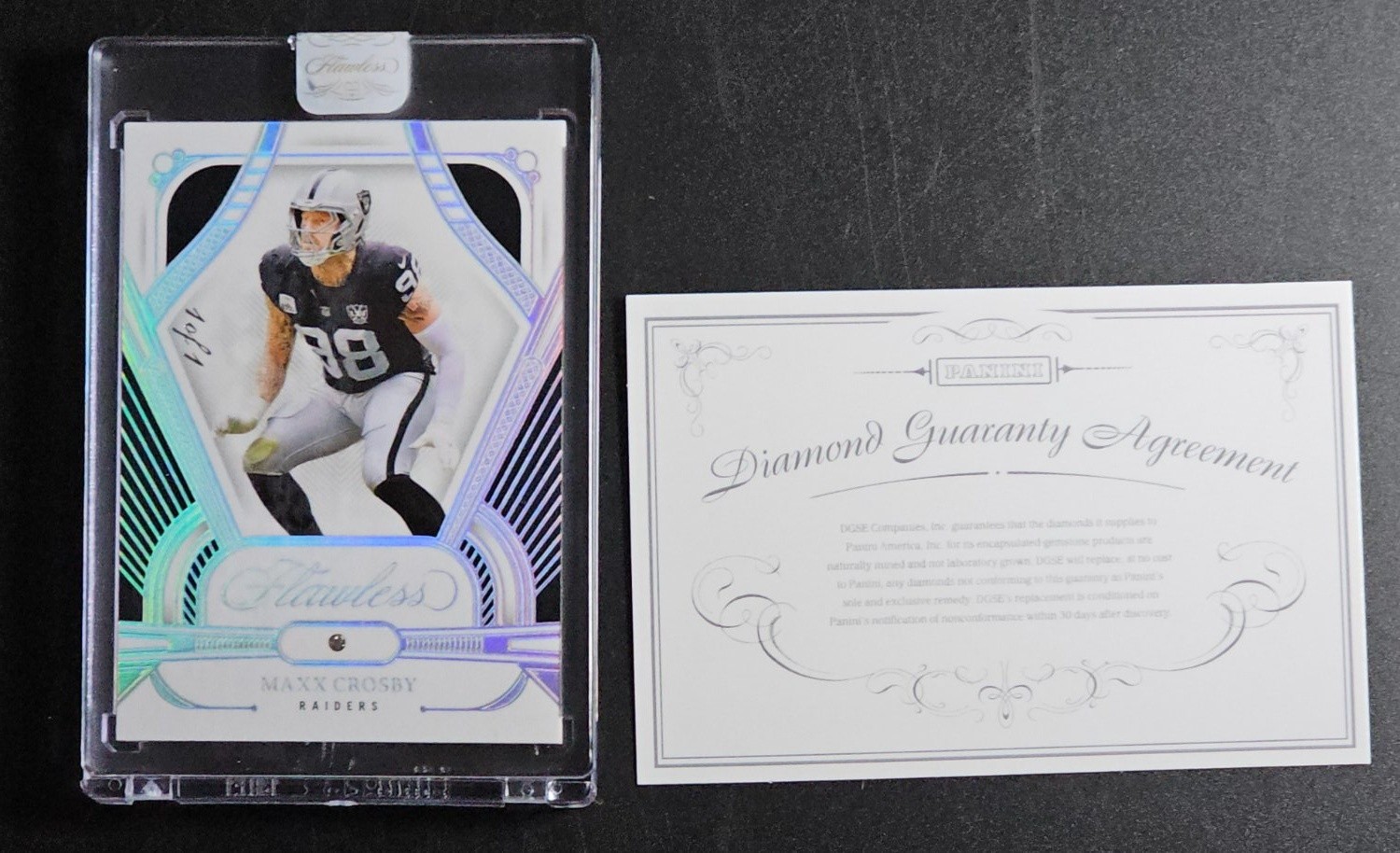 MAXX CROSBY 2024 PANINI FLAWLESS DIAMOND GEM 1/1 #39 RAIDERS Q4374