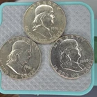 Franklin Half Dollar Coins, LOT OF 3 - 1951, 1961,  1963  #14