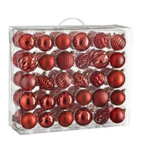 Mica Decorations Weihnachtsbaumkugeln-Set - 60 StüCk - Ø7 Cm - Bruchfest - Rot