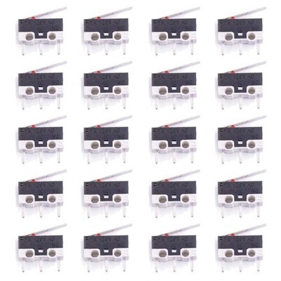 20er Pack Mikroschalter AC 1A 125V 3Pin SPDT NO + NC für Arduino