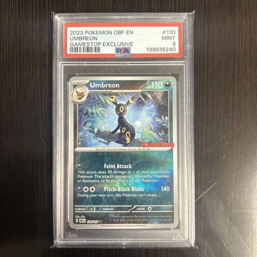 2023 Pokemon OBF EN Gamestop Exclusive #130 Umbreon PSA 9 MINT