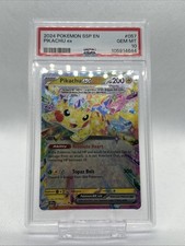 Pokemon 2024 SV Surging Sparks SSP En Pikachu EX #057/191 PSA 10 gemme ottime condizioni
