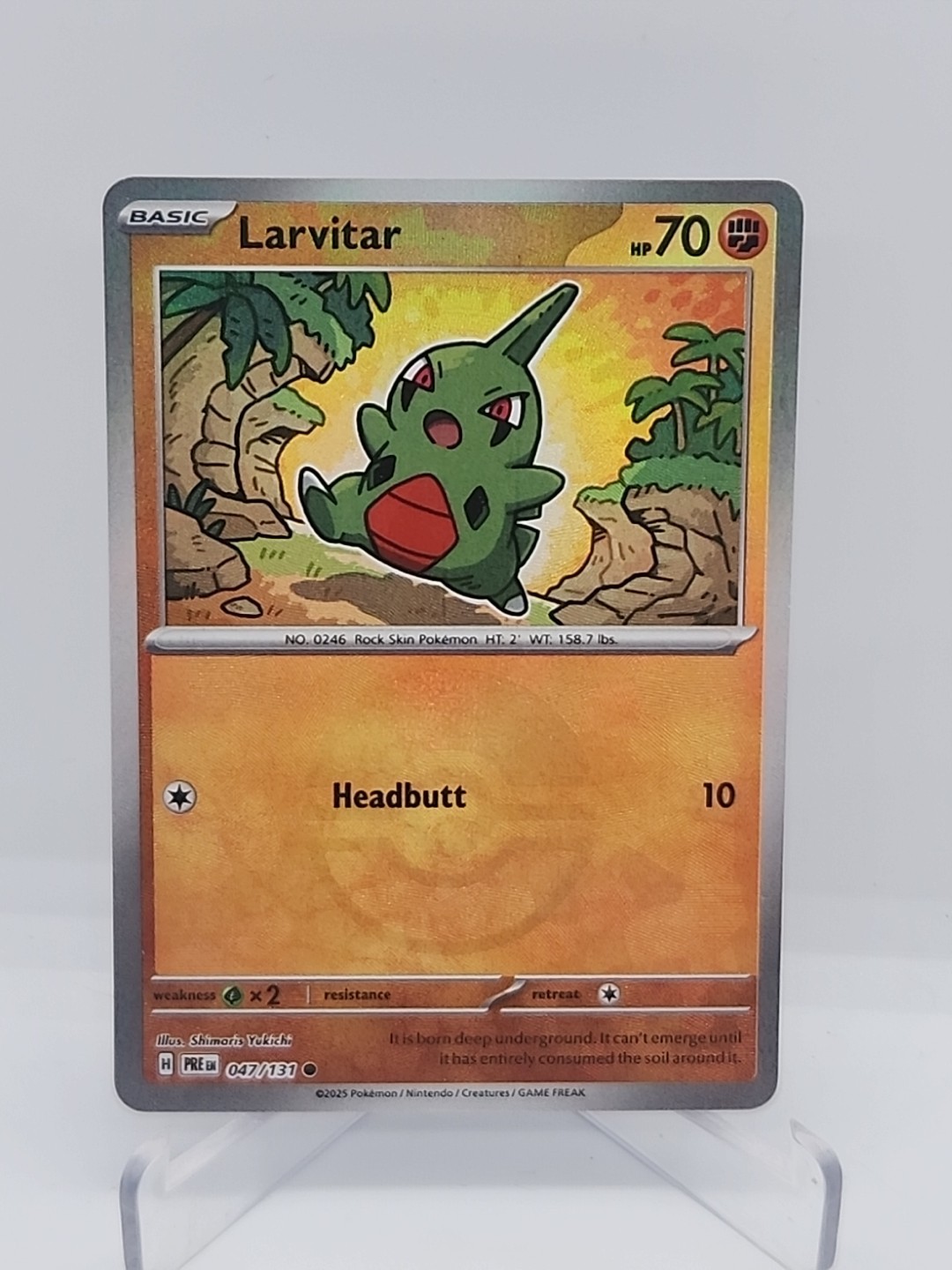 Pokemon TCG Larvitar 047/131 Prismatic Evolutions Holo Poke Ball Pattern NM