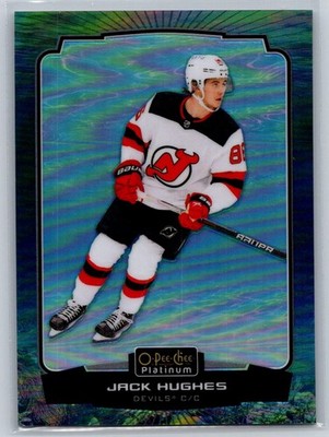 2022-23 O-Pee-Chee Platinum #24 Jack Hughes Aquamarine #/149