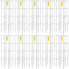 Uimoso Tomato Cages Plant Support Cages 10 Packs Square Steel 3.8 FT for Garden