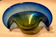 ARCHIMEDES SEGUSO MIDCENTURY MODERN FOLDED MURANO ITALY GLASS BOWL