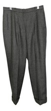 Ralph Lauren Vintage Gray Houndstooth Cuffed Lined Wool Pants Sz 10 Petite