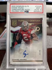 2020 Donruss Elite - Chase Young -Rookie Auto #32/49 POP 2 - Redskins Commanders