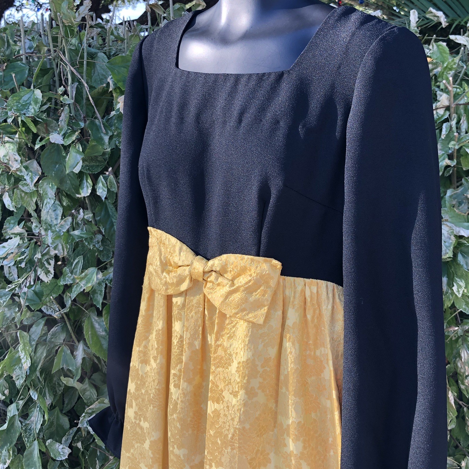 Handmade Maxi Dress Womens XS Vintage 1970s Black… - image 5