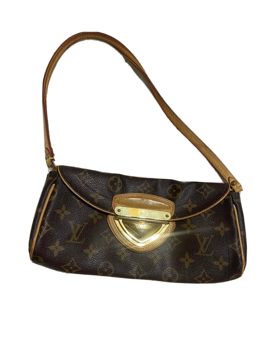 LOUIS VUITTON LV Monogram Beverly PM Pochette Clutch Leather Shoulder Bag  Strap