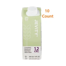 10, Fiber Tube Feeding Formula Jevity 1.2 Cal Supplement Unflavored Liquid 8 oz