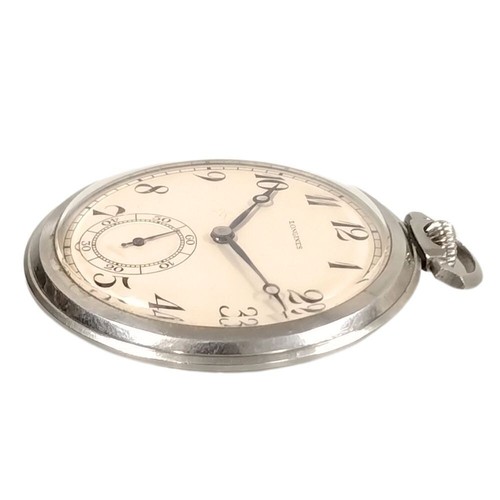 Vintage Longines Pocket Watch Silver 15J Manual Wind Small Seconds Works - Picture 4 of 10