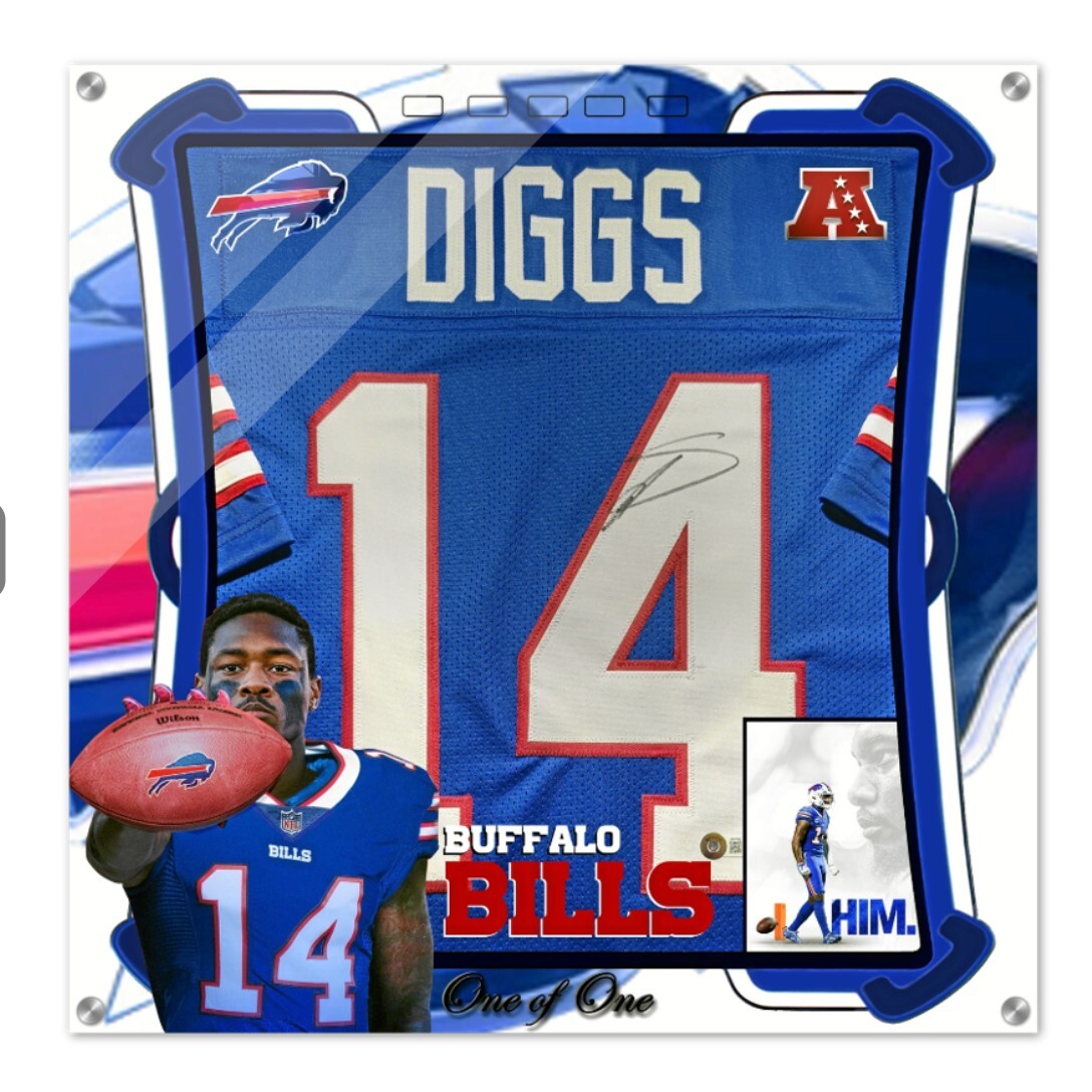 Stefon Diggs Autographed Signed Buffalo Bills Buffalo Jersey in an Acrylic Framed Display! BAS COA 