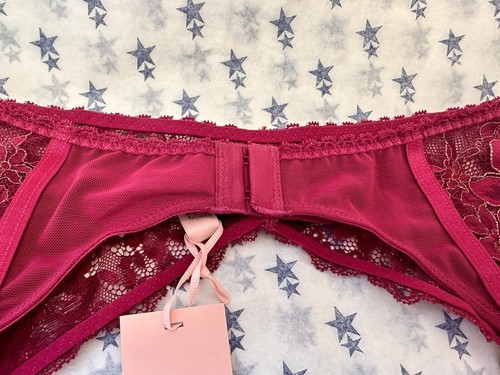 NEW! Boux Avenue UK8-10 12-14 16-18 grape/gold metallic Bea lace suspender belt - Picture 11 of 12