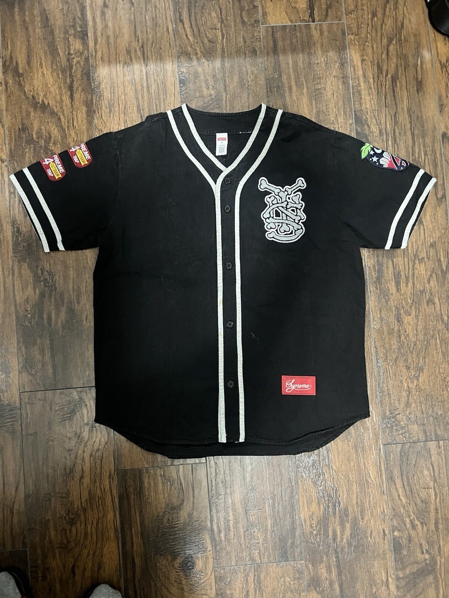 ウェア Supreme Patches Denim Baseball Jersey M Supreme Patches Denim Baseball Jersey Black Size Medium | eBay