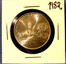 1982 Czechoslovakia 100 Korun Silver BU Coin Horse Drawn Tram Czech Slovakia
