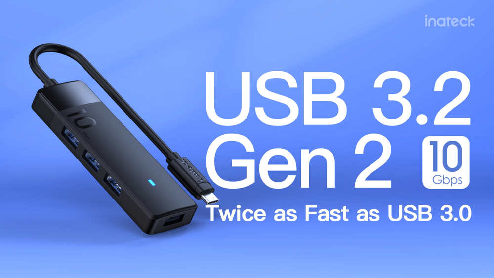Inateck 4-Port USB 3.2 Gen 2 Hub for Windows and Mac