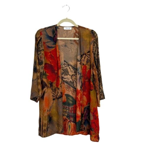 Haut kimono femme Anis A avant ouvert art à porter coloré taille S/M - Photo 1 sur 7