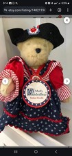 Vintage Muffy Vanderbear 1992 Yankee Doodle Bear 8" No Hang Tag American Bear