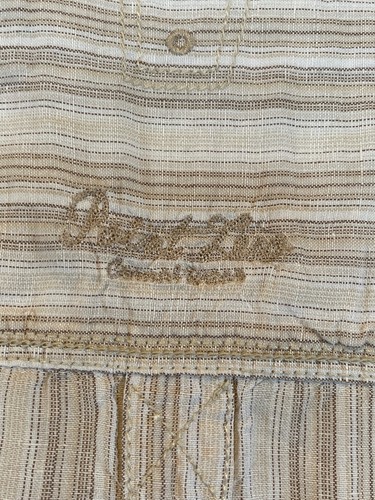 Point Zero Orange Label Mens Striped Linen Button Down Shirt Size M - Picture 12 of 12