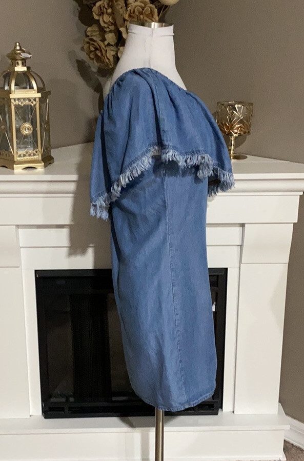 one shoulder chambray dress CLOTH & STONE Chambray Denim One Shoulder