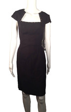 NINE WEST NWT $128 6 Little Black Dress Gold Nail heads Stretch Knit