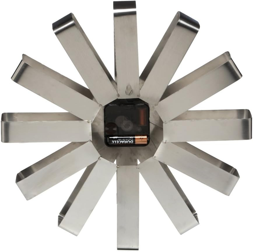 Modern 12-Inch Stainless Steel Silent Wall Clock - Battery Operated Quartz