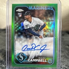 2024 Topps Chrome - Rookie Auto Green Refractor #RA-IC Isaiah Campbell /99 (AU)
