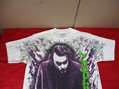 Vtg Y2K 2000 Dark Knight The Joker Heath Ledger Official T-Shirt