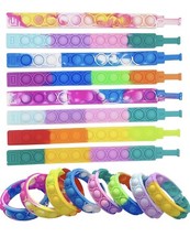 16PCS Pop Fidget Toy Fidget Bracelet, Durable and Adjustable, Multicolor Stress
