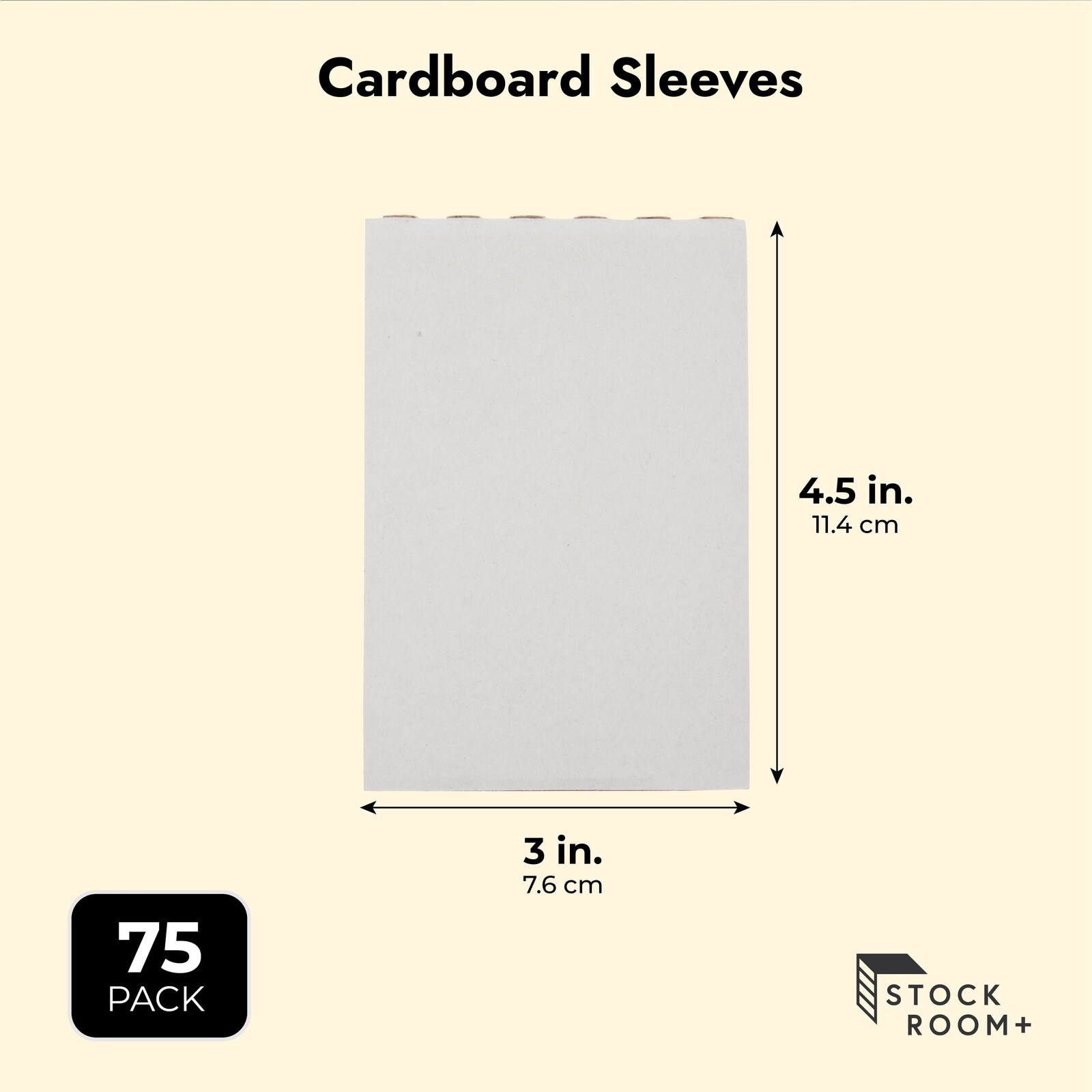 75 Pack Cardboard Sleeves for Shipping Supplies, Trading Cards, 3 x 4.5
