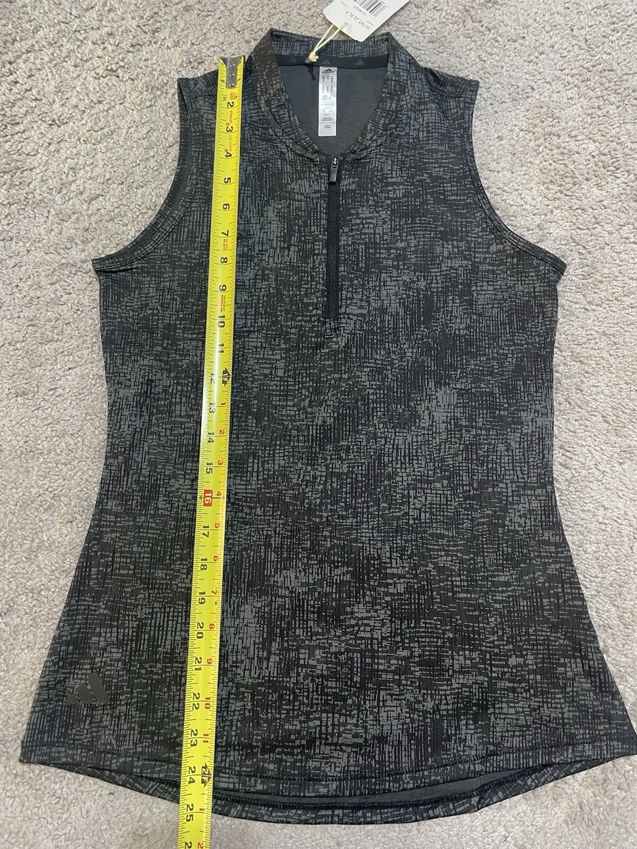 Adidas Womens XS Textured Golf Top 1/4 Zip Sleeveless