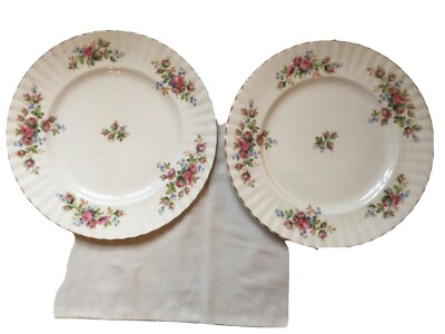 Rare Set Of ROYAL ALBERT: 'Moss Rose' Dinner Plates Fine Bone China  UK
