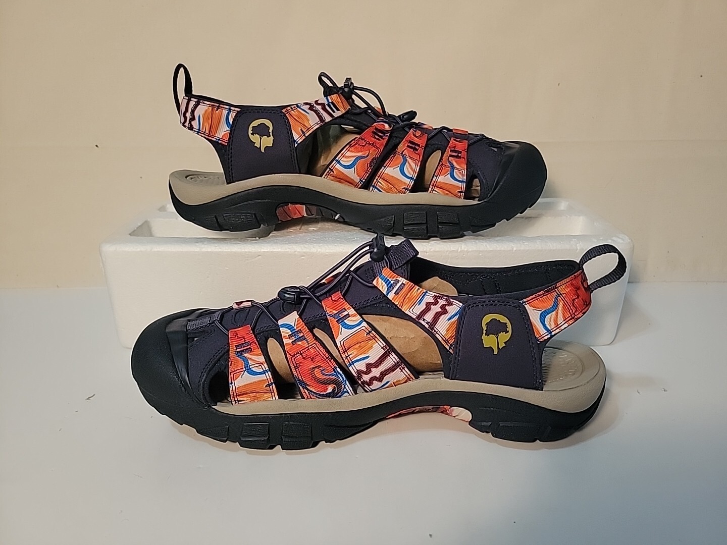 SANDALI KEEN UOMO NEWPORT RETRO GROOVY ARANCIONE NAVY 1026348 TAGLIA:12