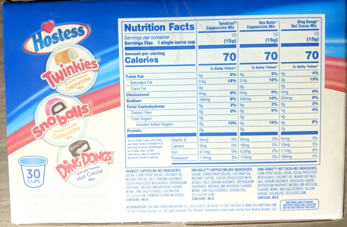 Hostess Variety Pack Cappuccino Hot Cocoa Twinkies Sno Balls Ding